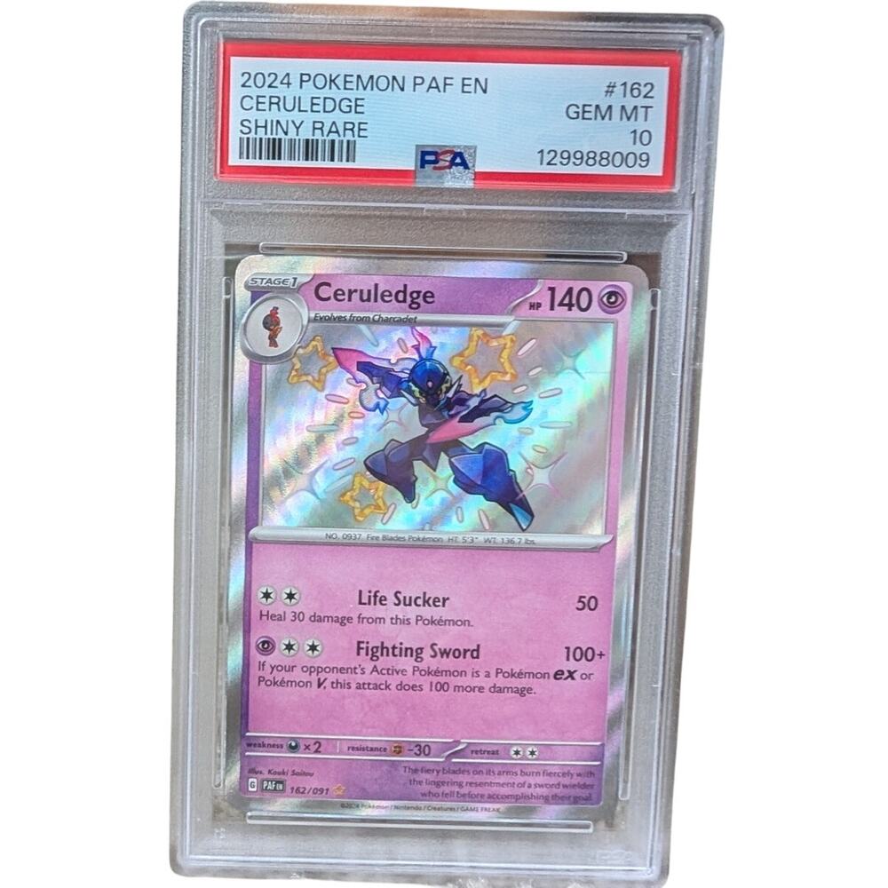 Ceruledge PSA 9 Pokemon 2024 162/091 Shiny Rare Paldean Fates